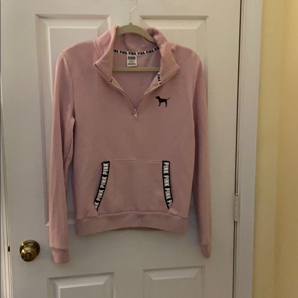 PINK 1/4 zip sweatshirt